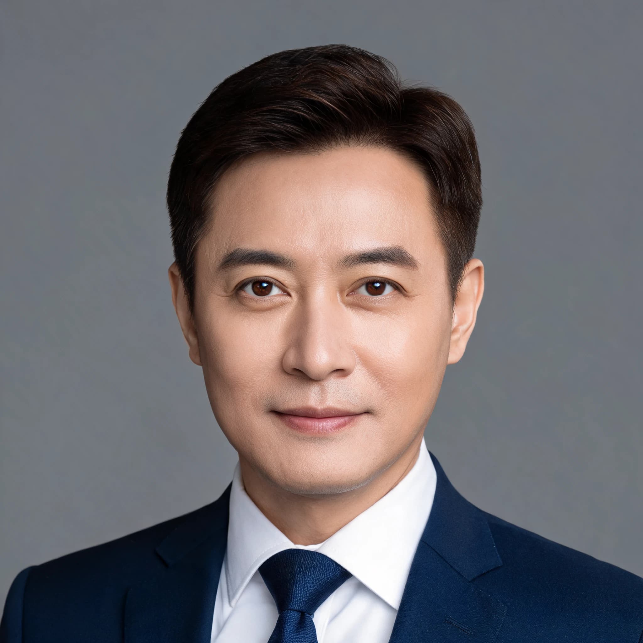 Corporate studio headshot of a man in a dark suit